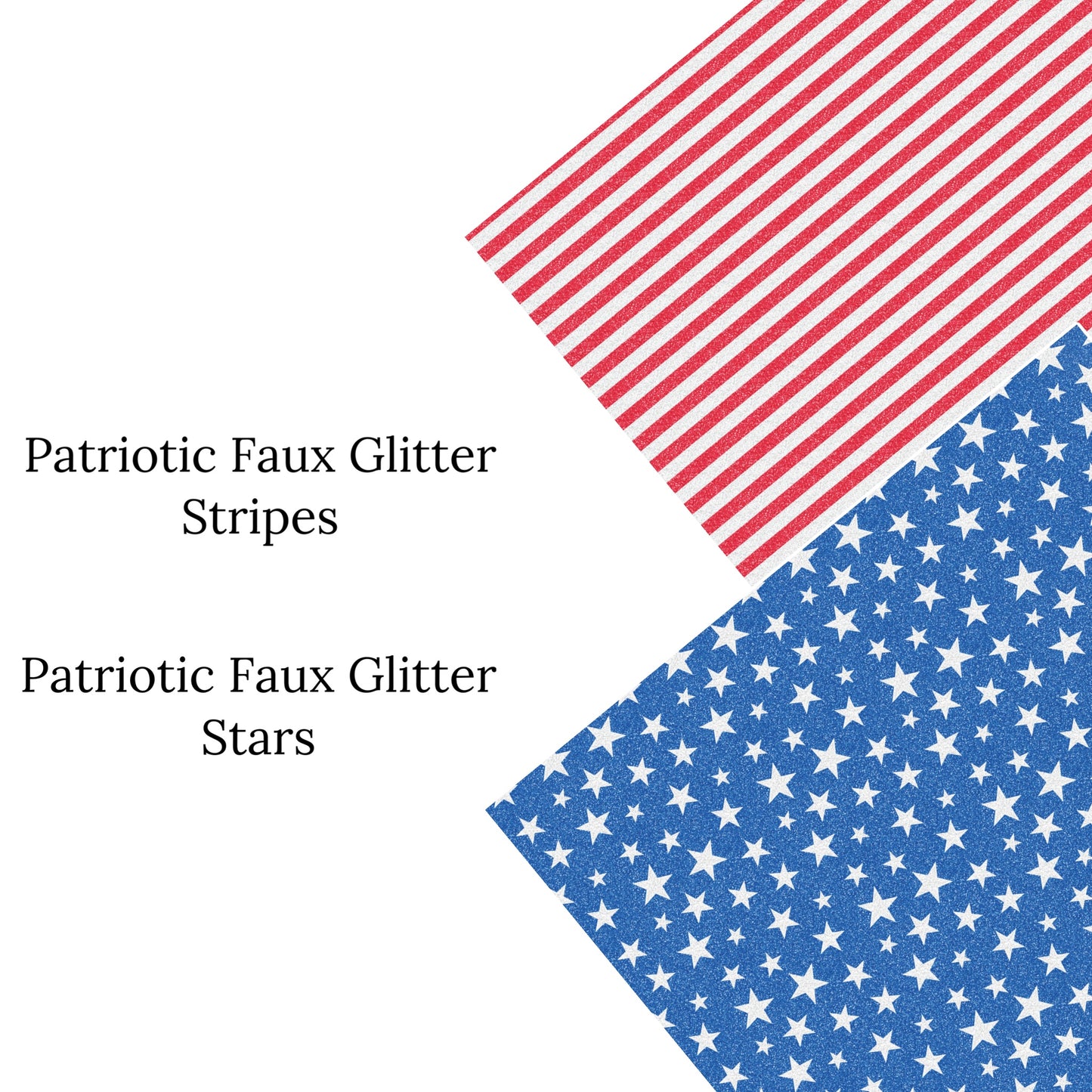 Patriotic Faux Glitter Stripes Faux Leather Sheets
