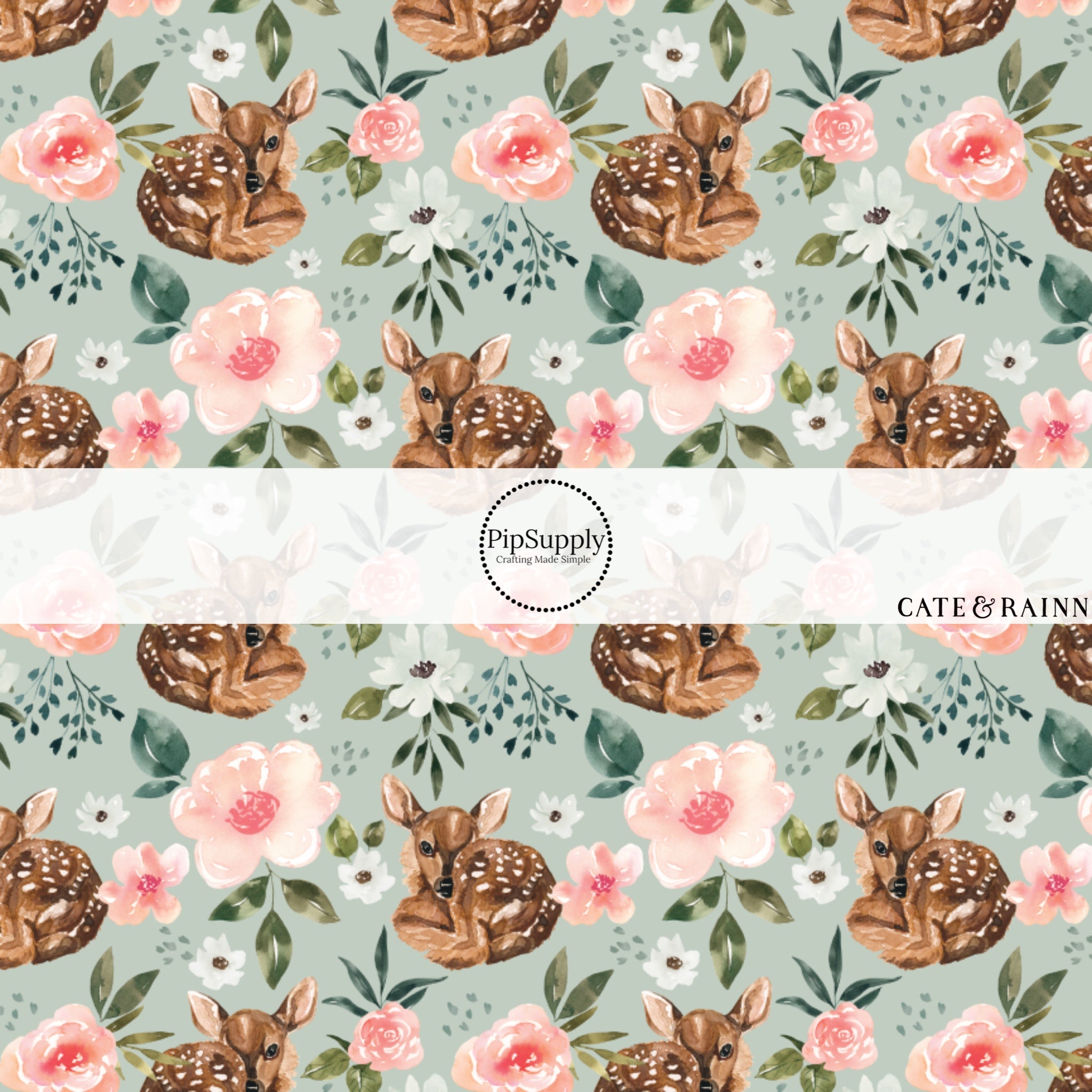 Animal Fabric By The Yard - Fawn Floral Fabric - Spring Fabric – Pip Supply