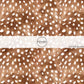 White Fawn Print Dots on Brown Fabric by the Yard.