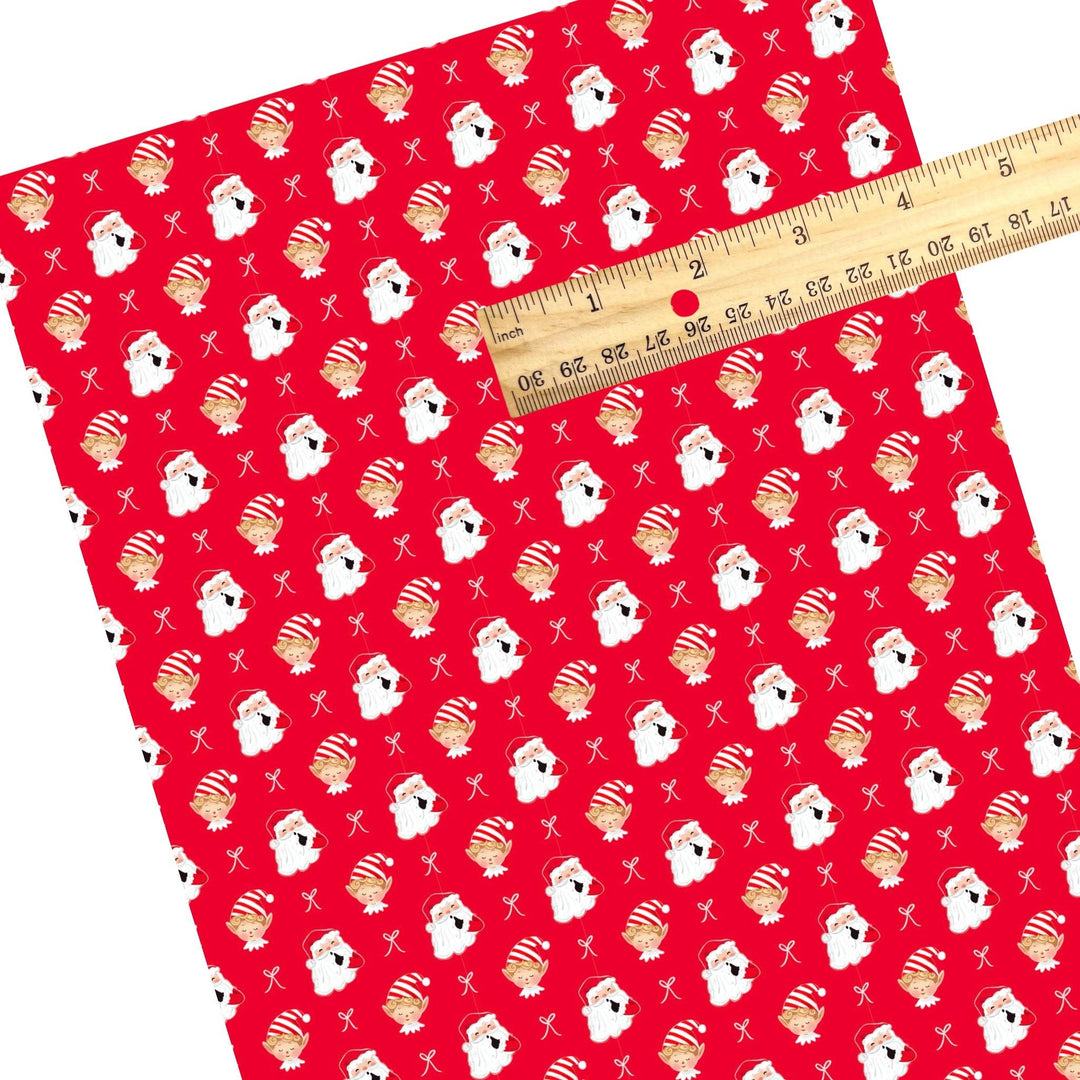 Red Santa and Elf Faux Leather Sheets