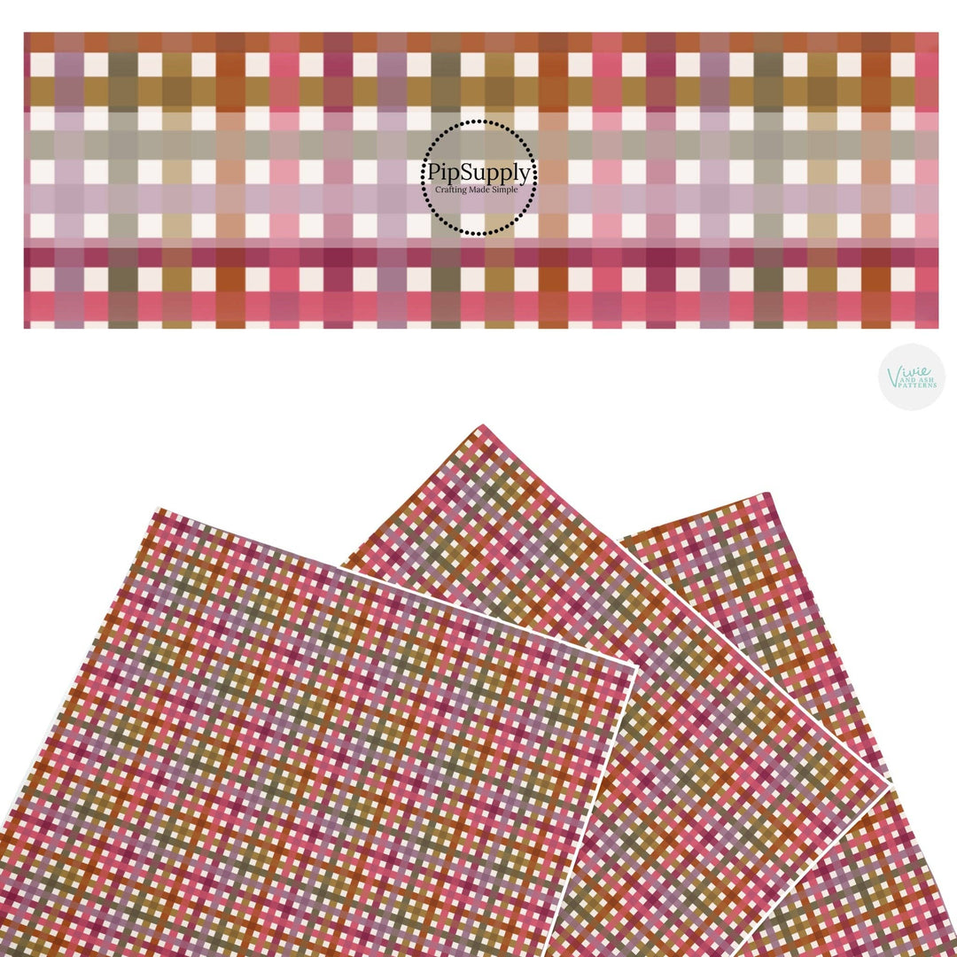 Berry Gingham Faux Leather Sheets
