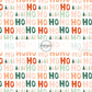 These Christmas themed pattern fabric by the yard features the following design elements: "HO! HO! HO!" on cream. This fun themed fabric can be used for all your sewing and crafting needs!