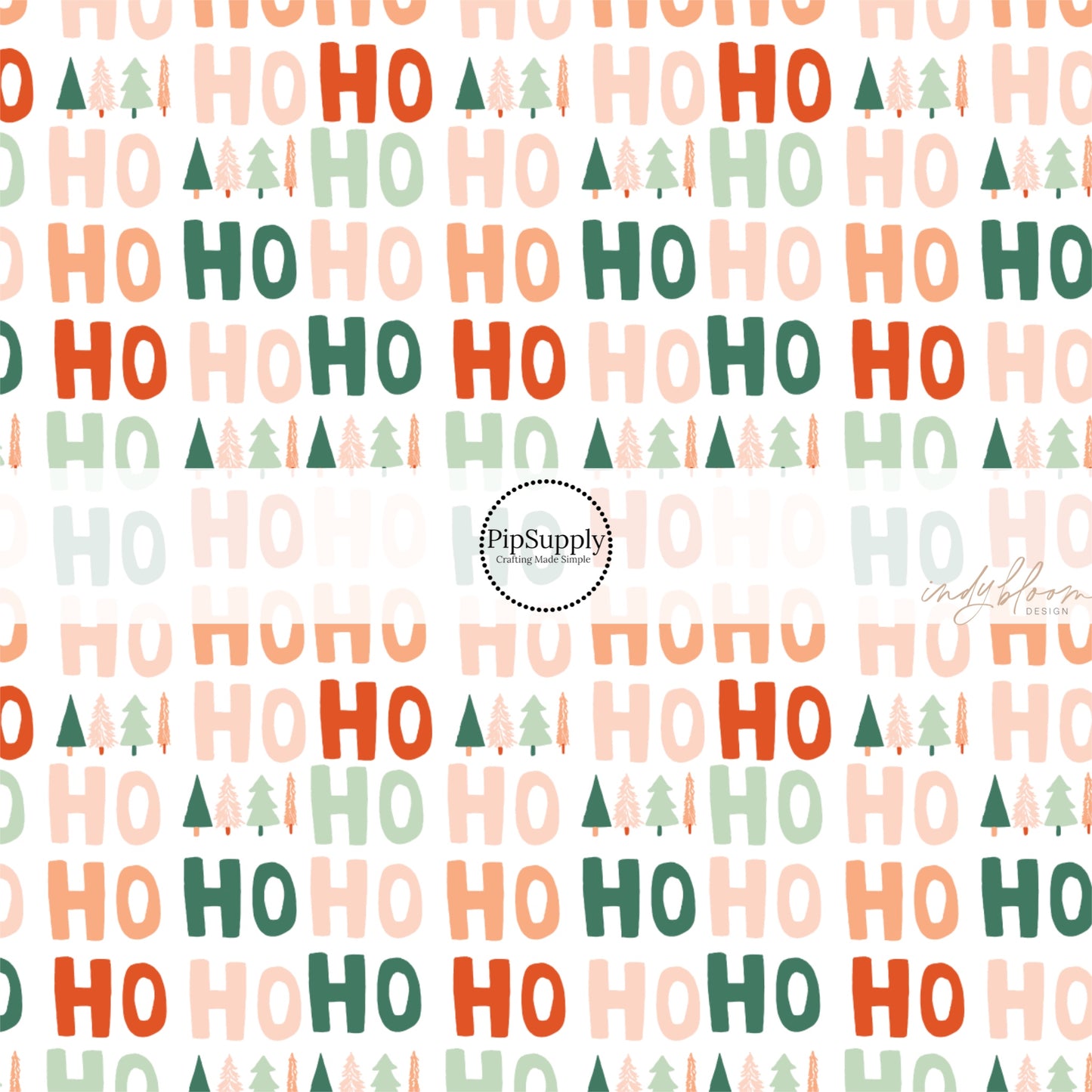 These Christmas themed pattern fabric by the yard features the following design elements: "HO! HO! HO!" on cream. This fun themed fabric can be used for all your sewing and crafting needs!