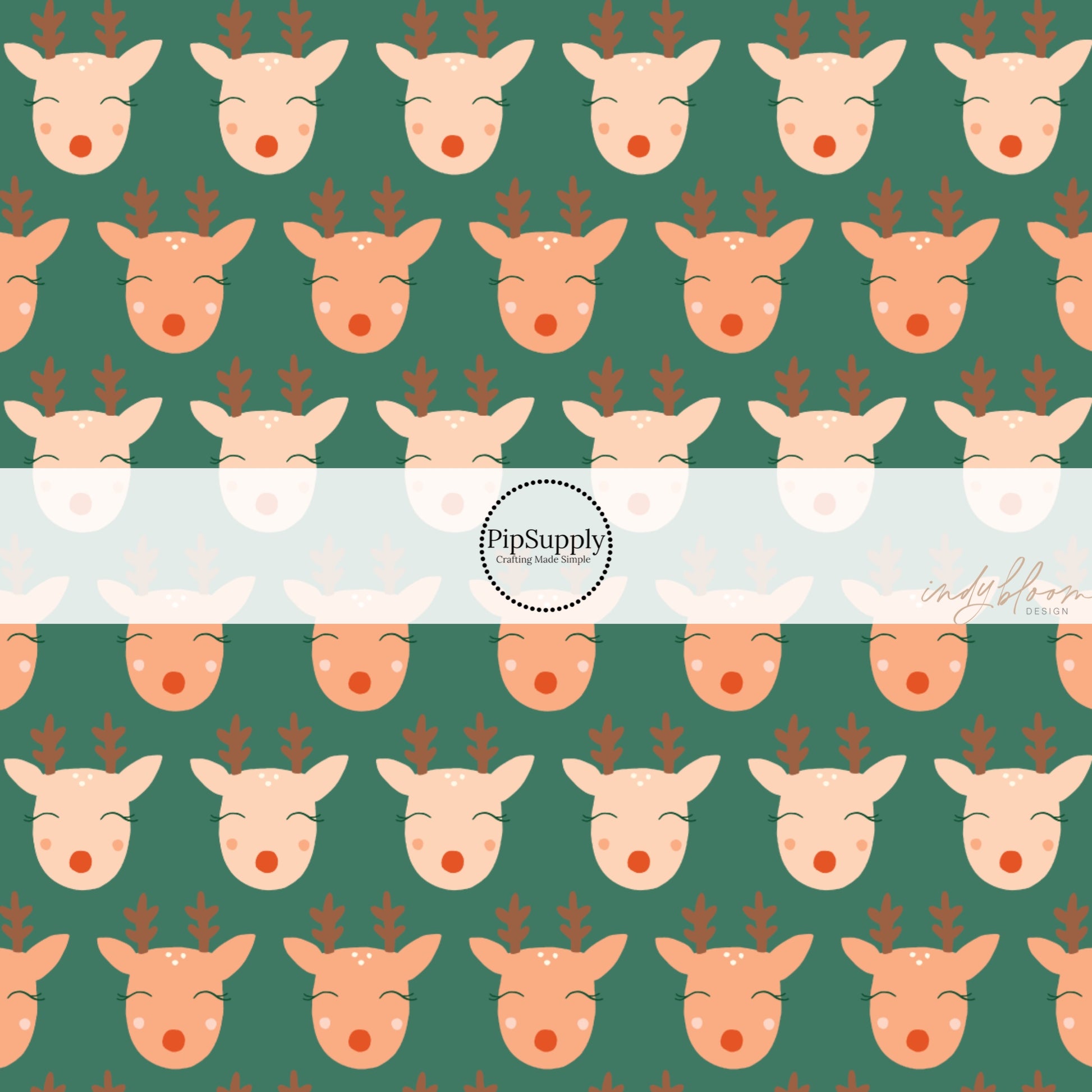 These Christmas themed pattern fabric by the yard features the following design elements: reindeer on sage. This fun themed fabric can be used for all your sewing and crafting needs!