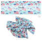 These 4th of July themed no sew bow strips can be easily tied and attached to a clip for a finished hair bow. These patterned bow strips are great for personal use or to sell. These bow strips feature patriotic bows and American flags on blue.