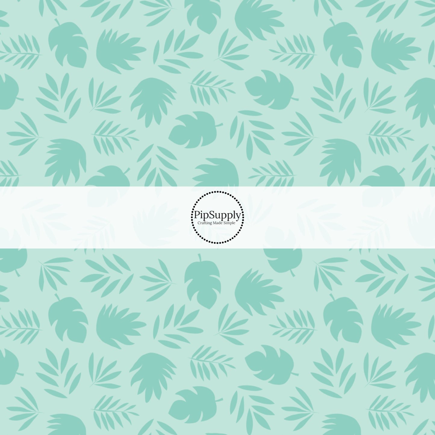 This summer fabric by the yard features mint foliage palms. This fun summer themed fabric can be used for all your sewing and crafting needs!