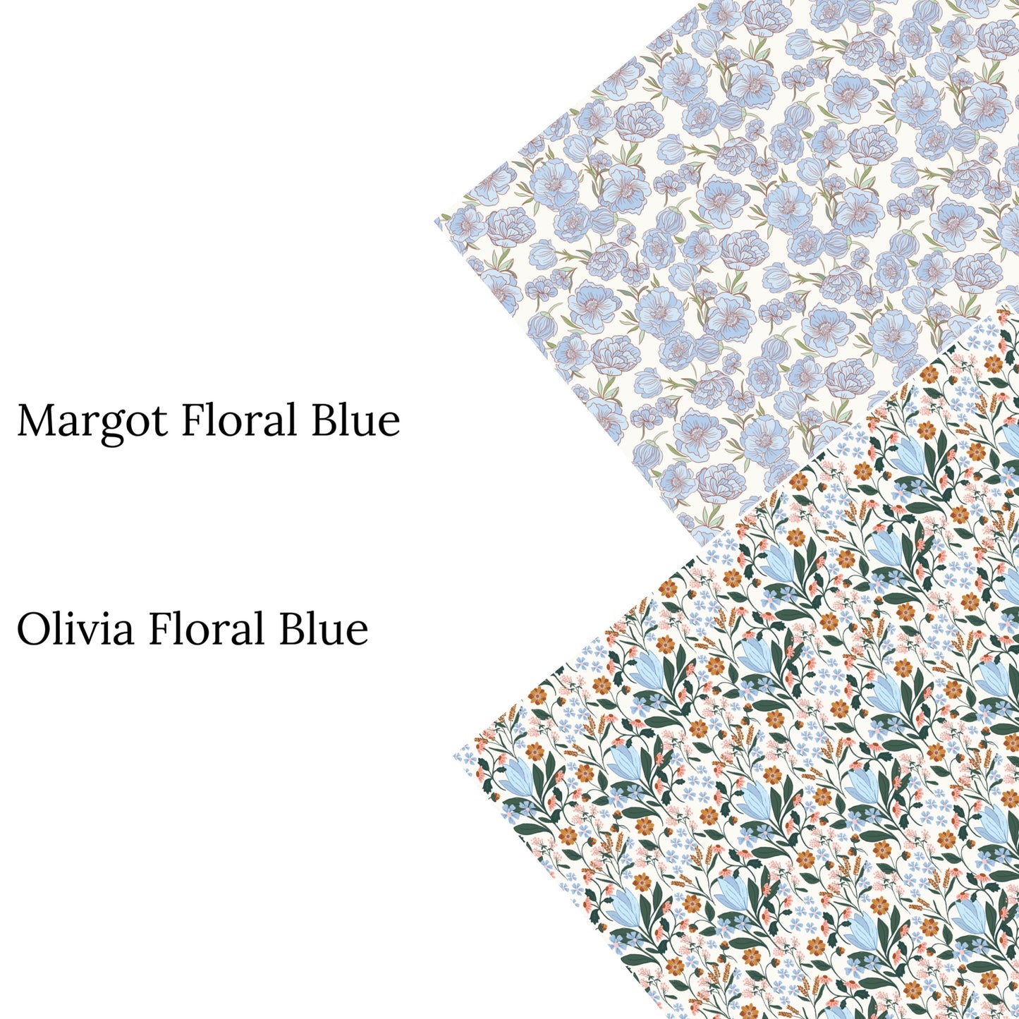Olivia Floral Blue Faux Leather Sheets