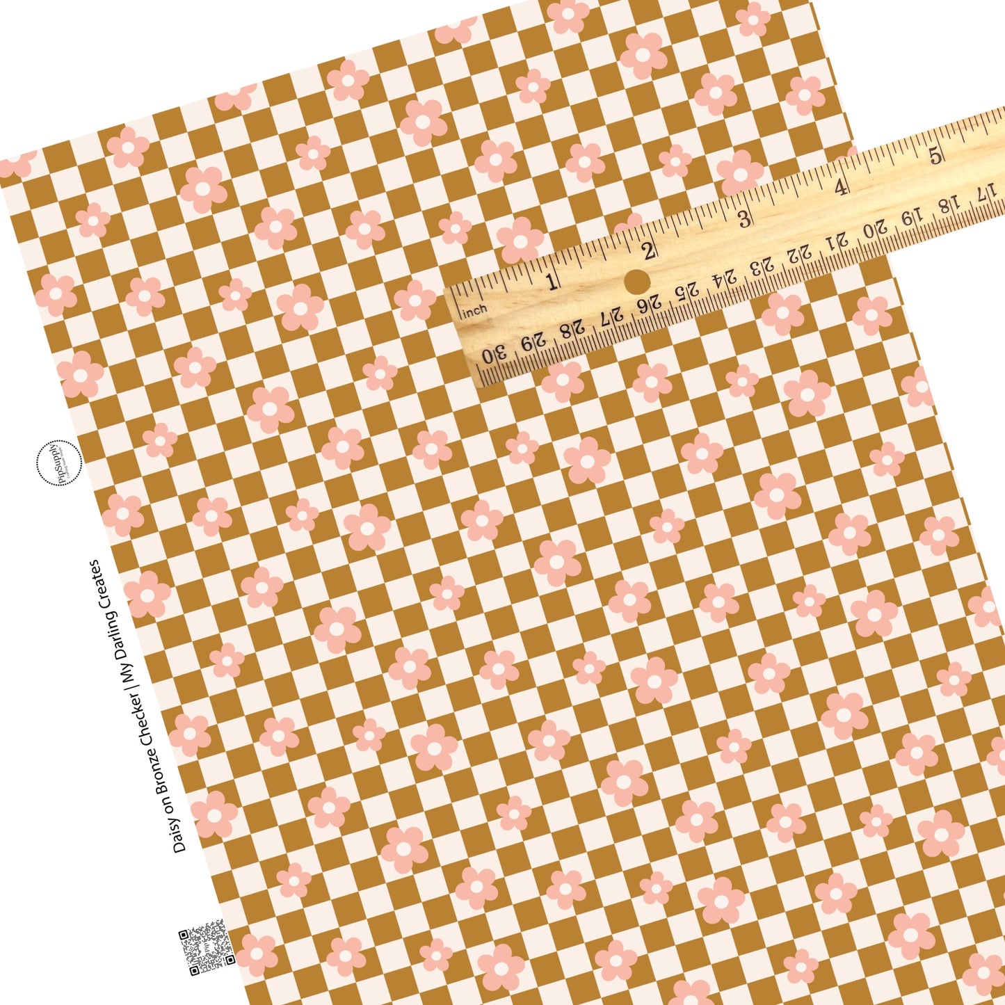 Floral bronze and cream checker faux leather sheets