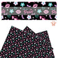 Party girl sayings, lips, sunglasses, stars, shoes, and flowers on black faux leather sheets