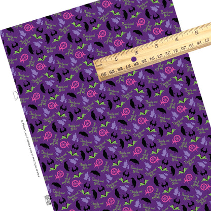 This magical adventure inspired faux leather sheets contain the following design: "Beauty and Grace" sayings, castles, flowers, and birds on purple. Our CPSIA compliant faux leather sheets or rolls can be used for all types of crafting projects.