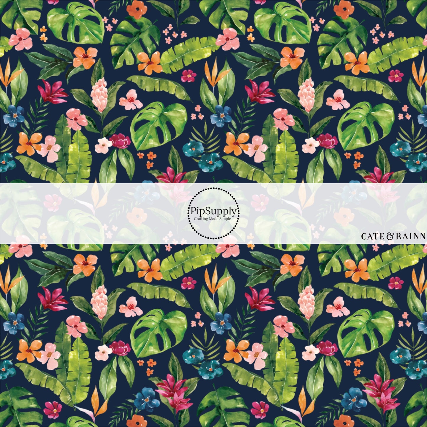 These jungle pattern fabric by the yard features tropical jungle foliage. This fun fabric can be used for all your sewing and crafting needs!