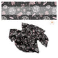 Pink and gray new years floral party hair bow strips