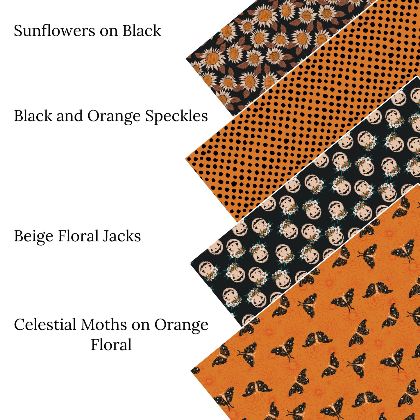 Celestial Moths on Floral Orange Faux Leather Sheets