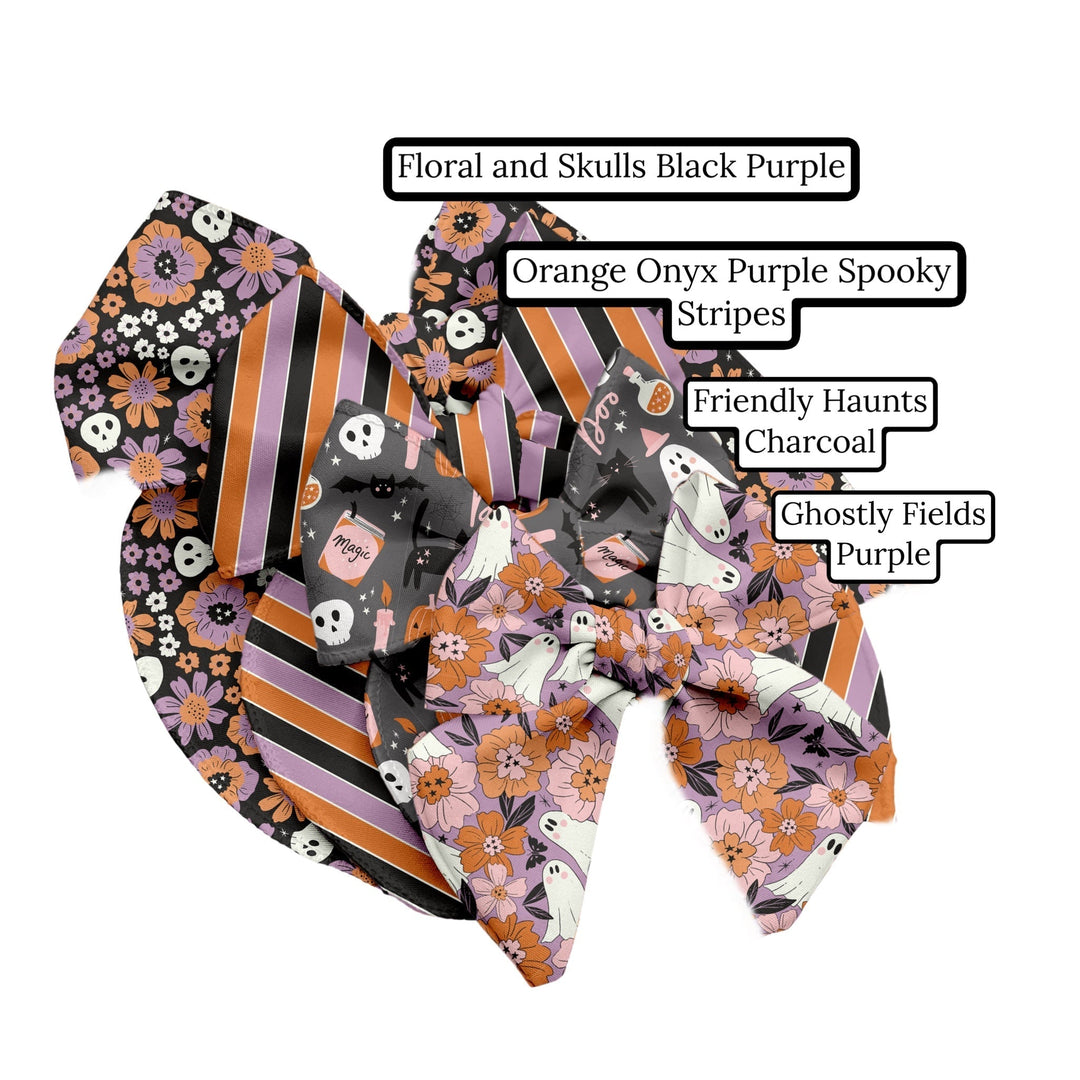 Friendly Haunts Charcoal Hair Bow Strips