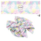 These spring floral pattern themed no sew bow strips can be easily tied and attached to a clip for a finished hair bow. These patterned bow strips are great for personal use or to sell. These bow strips features pastel pink, purple, yellow, blue, and green flowers.