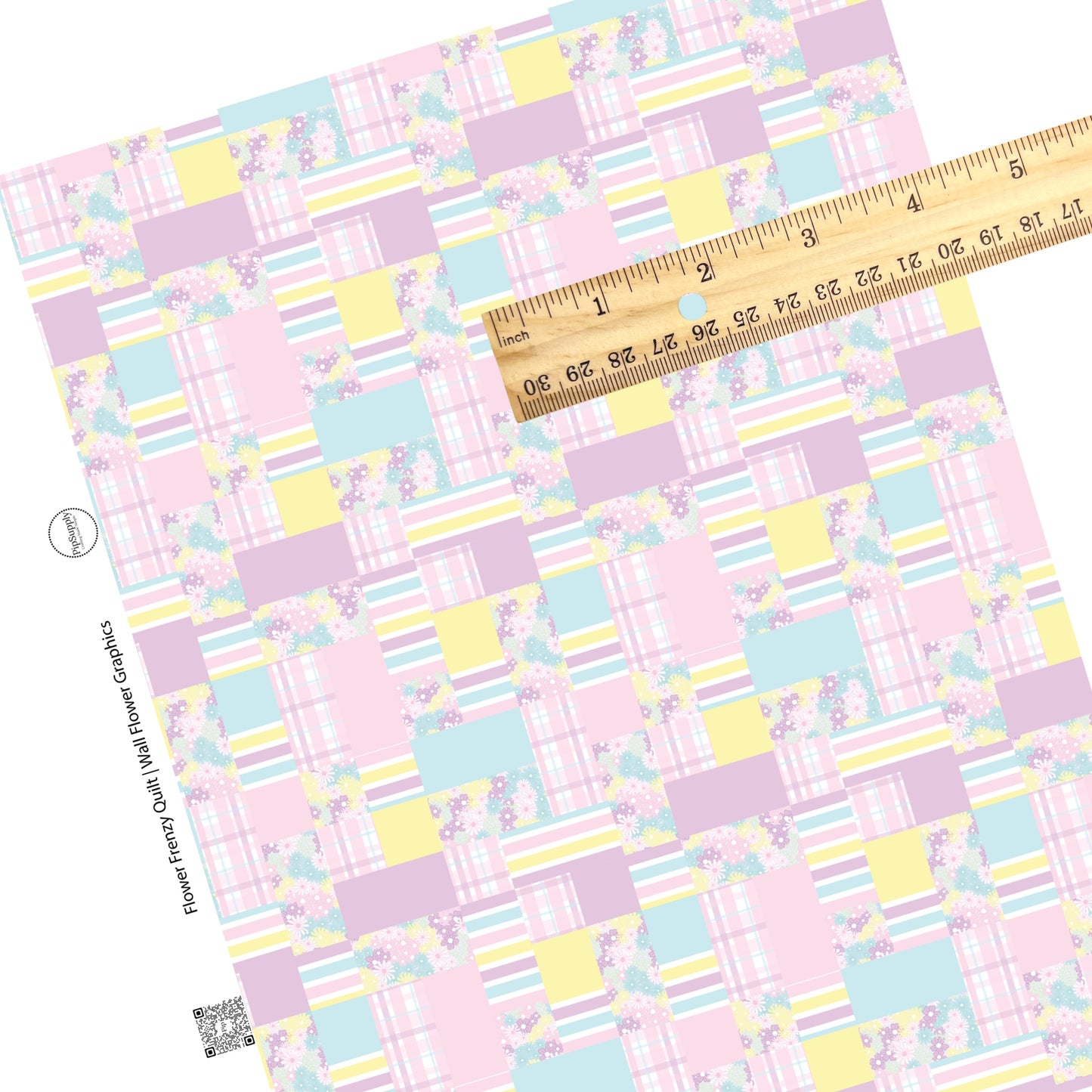 These spring quilt pattern themed faux leather sheets contain the following design elements: quilt pattern with stripes, plaids, flowers, and solid squares in pastel pink, purple, yellow, and blue. Our CPSIA compliant faux leather sheets or rolls can be used for all types of crafting projects.