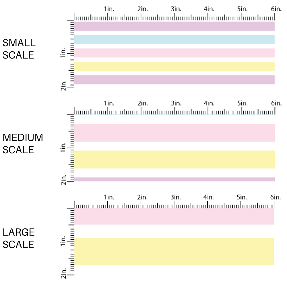 Purple, Blue, Pink, and Yellow Striped Spring Themed Fabric by the Yard scaled image guide.