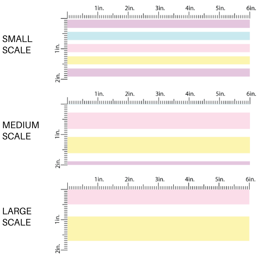 Purple, Blue, Pink, and Yellow Striped Spring Themed Fabric by the Yard scaled image guide.