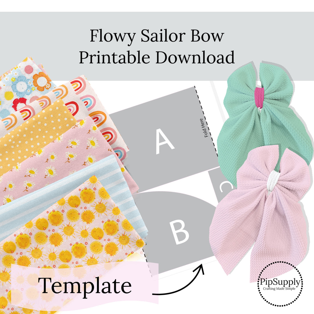 Flowy Sailor Bow Printable Template