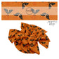 Black celestial moths on floral orange hair bow strips