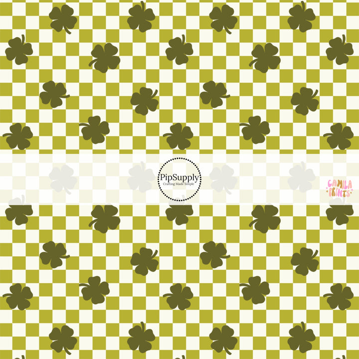 This holiday fabric by the yard features forest green cloves on green and cream checkers. This festive pattern fabric can be used for all your sewing and crafting needs!