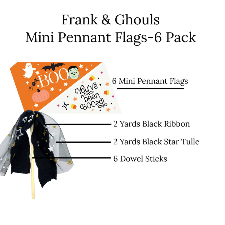 Mini Frank and Ghouls Booed Faux Leather Pennant Flags - DIY