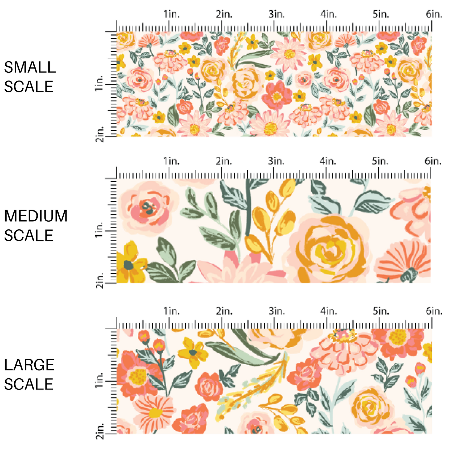 Floral Fabric By The Yard - Fresh Flowering Fields Fabric - Spring ...