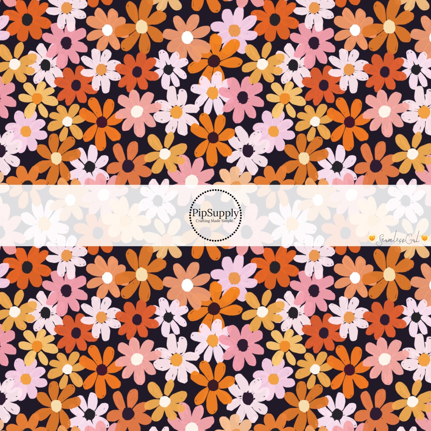 These Halloween themed pattern fabric by the yard features the following design elements: colorful flowers. This fun spooky themed fabric can be used for all your sewing and crafting needs!