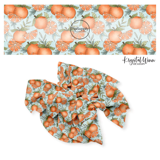 This fun summer fruit pattern bow strips with oranges and orange slices are great for personal use or to sell.