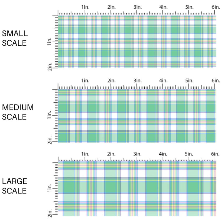 This spring fabric by the yard features green spring tartan pattern. This fun pattern fabric can be used for all your sewing and crafting needs!