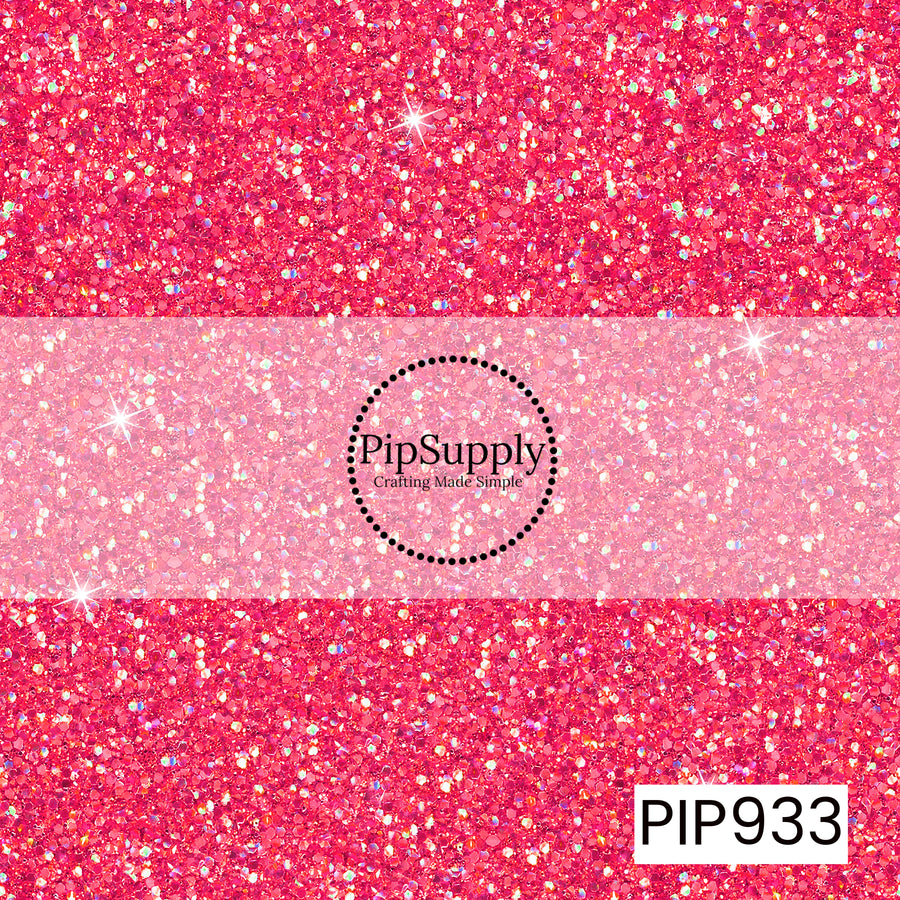 A bold punch pink glitter design featuring densely packed sparkling flecks with iridescent highlights and twinkling light reflections, creating a vibrant faux glitter effect with rich color, dazzling shimmer, and eye-catching dimension.
