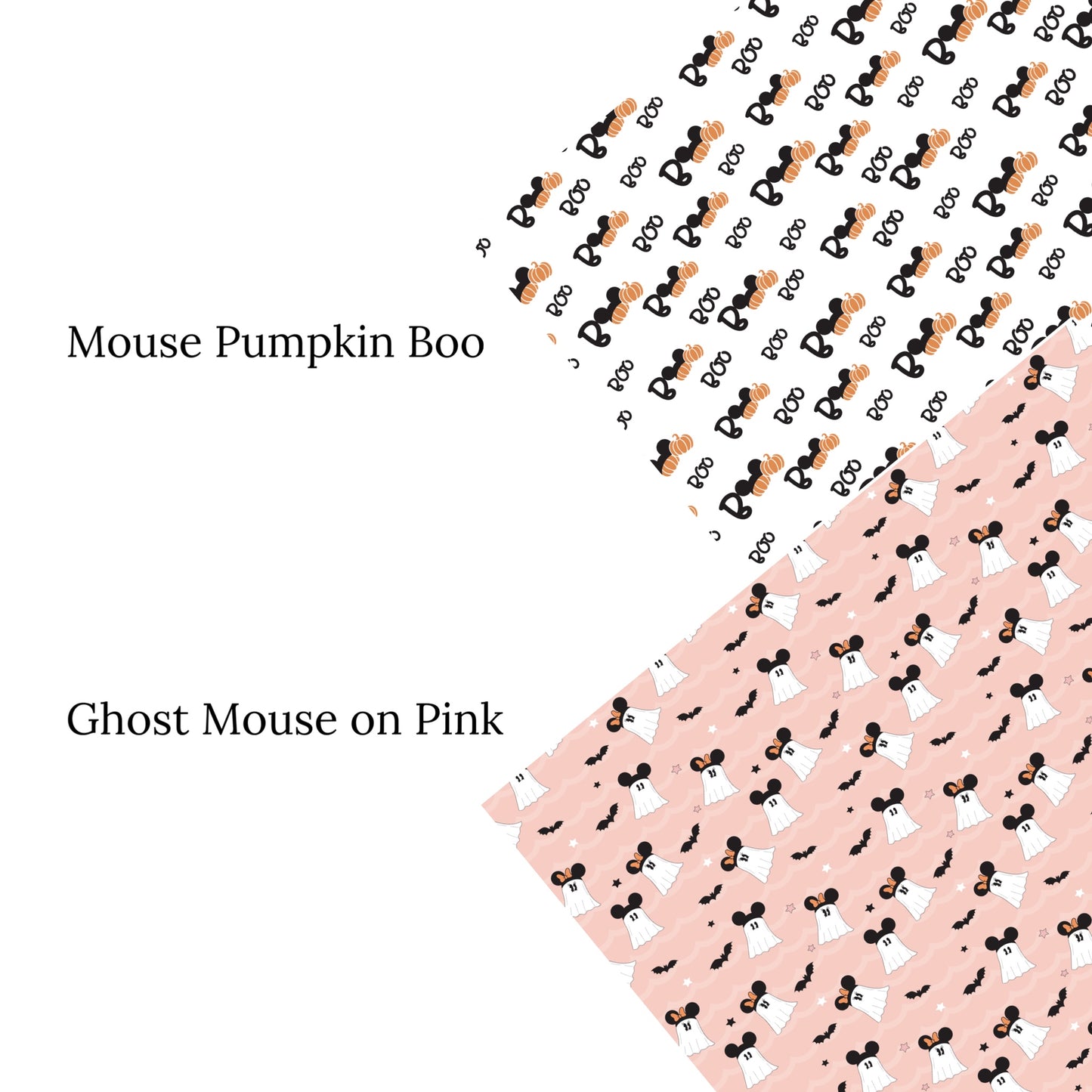 Mouse Pumpkin Boo Faux Leather Sheets