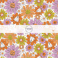 These Halloween themed pink, yellow, and orange fabric by the yard features small ghost, pumpkins, skulls, and stars on large bright daisies in pink, yellow, and orange. This fun spooky themed fabric can be used for all your sewing and crafting needs! 