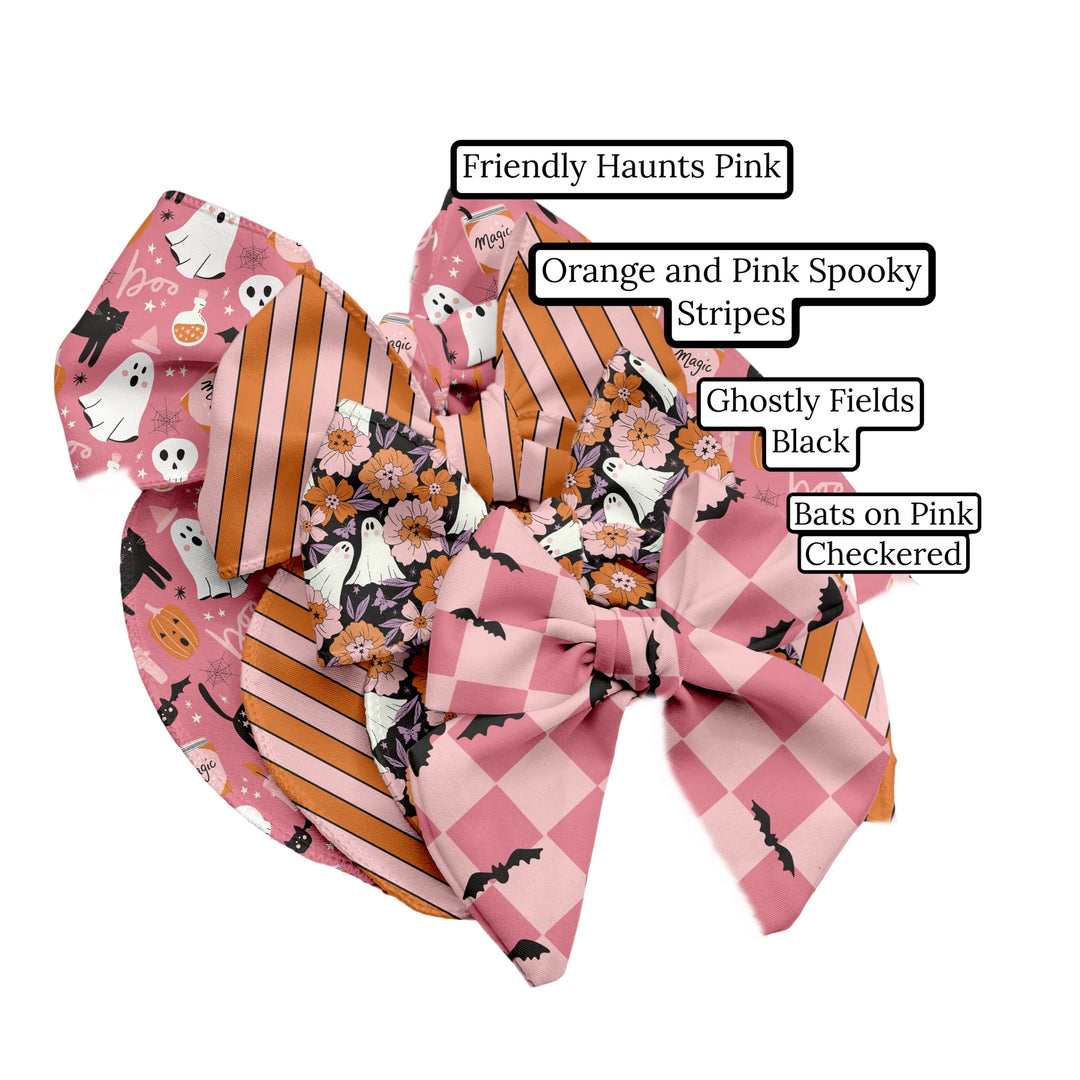 Friendly Haunts Pink Hair Bow Strips