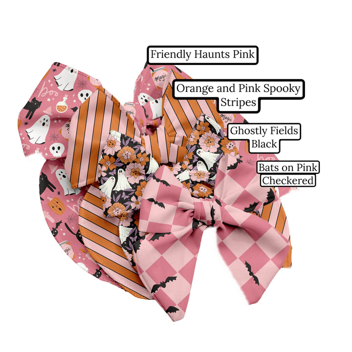 Friendly Haunts Pink Hair Bow Strips