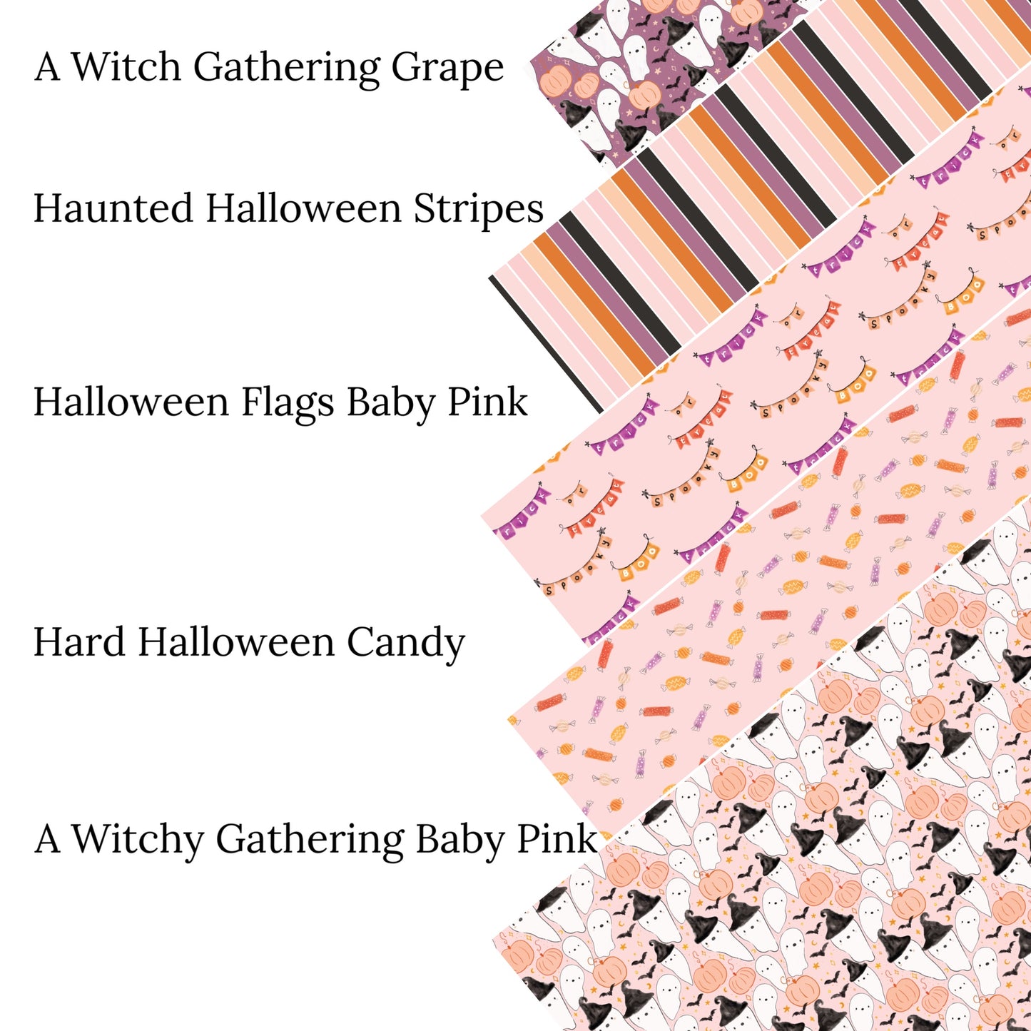 Halloween Flags Baby Pink Faux Leather Sheets