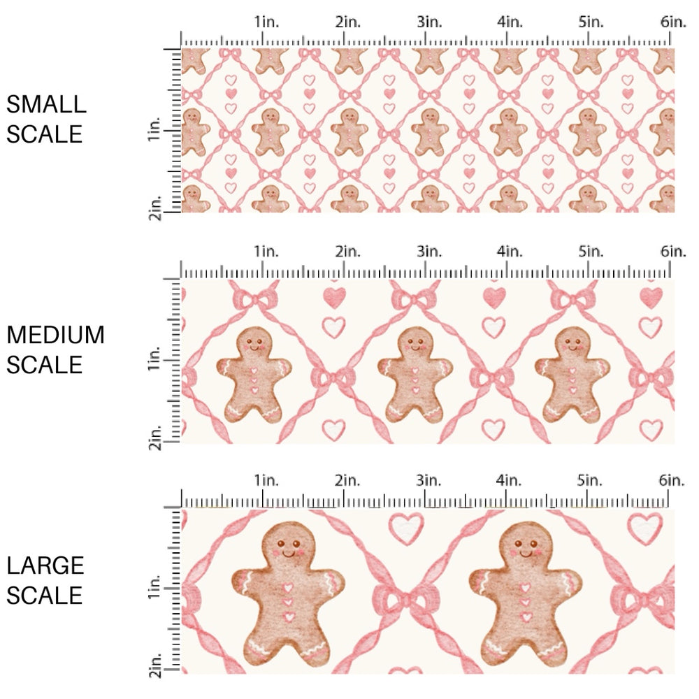 These Christmas themed pattern fabric by the yard features the following design elements: Christmas gingerbread lattice. This fun themed fabric can be used for all your sewing and crafting needs!