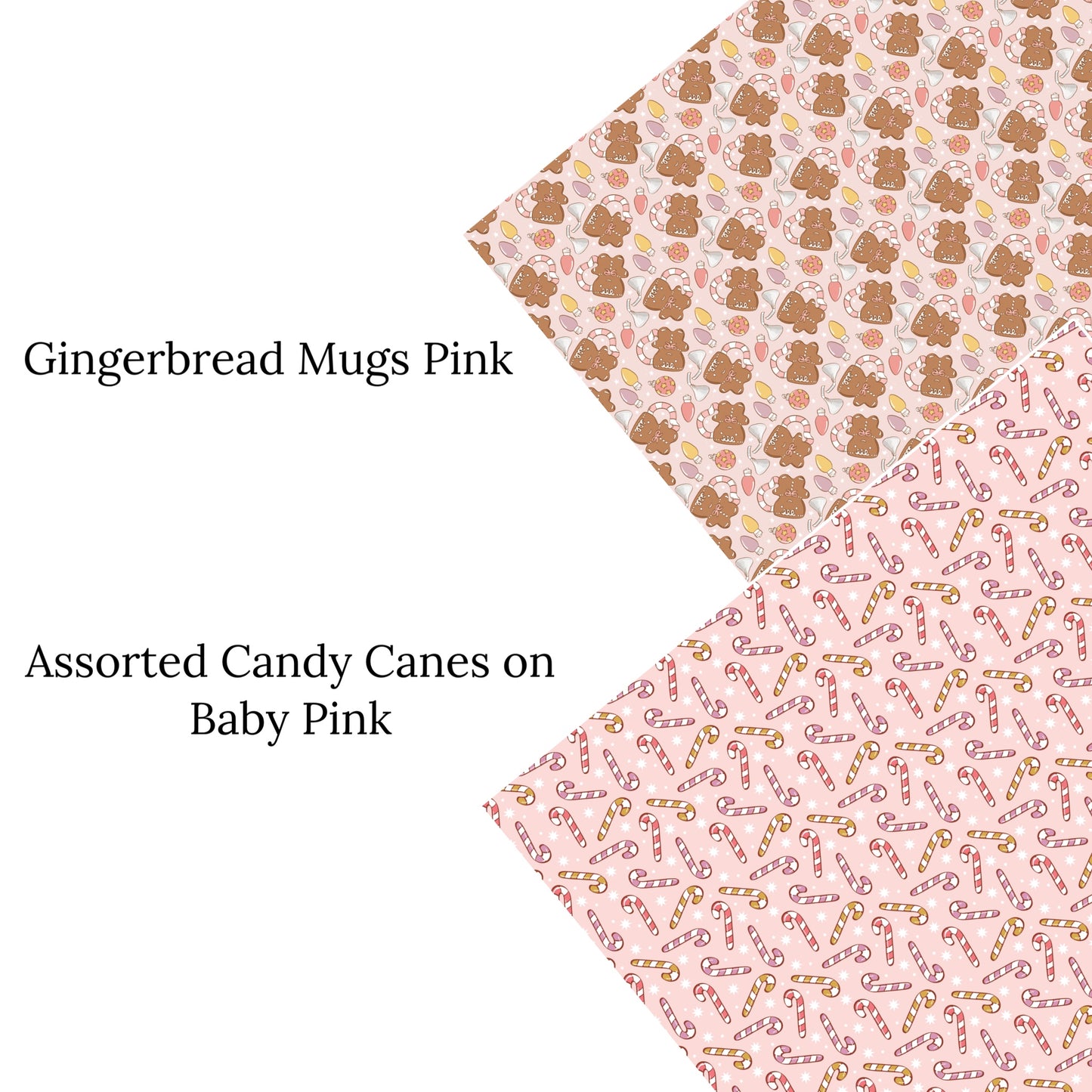 Gingerbread Mugs Pink Faux Leather Sheets