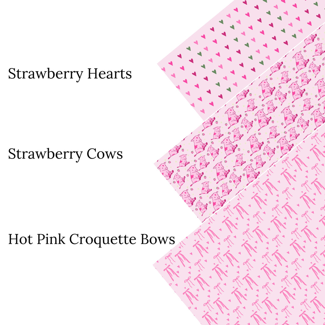 Strawberry Cows Faux Leather Sheets