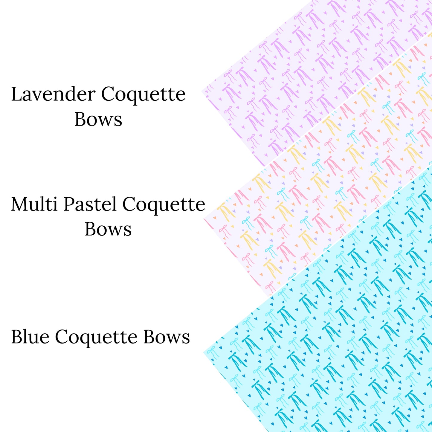 Multi Pastel Coquette Bows Faux Leather Sheets