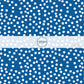 This 4th of July fabric by the yard features patriotic white dots on blue. This fun patriotic themed fabric can be used for all your sewing and crafting needs!