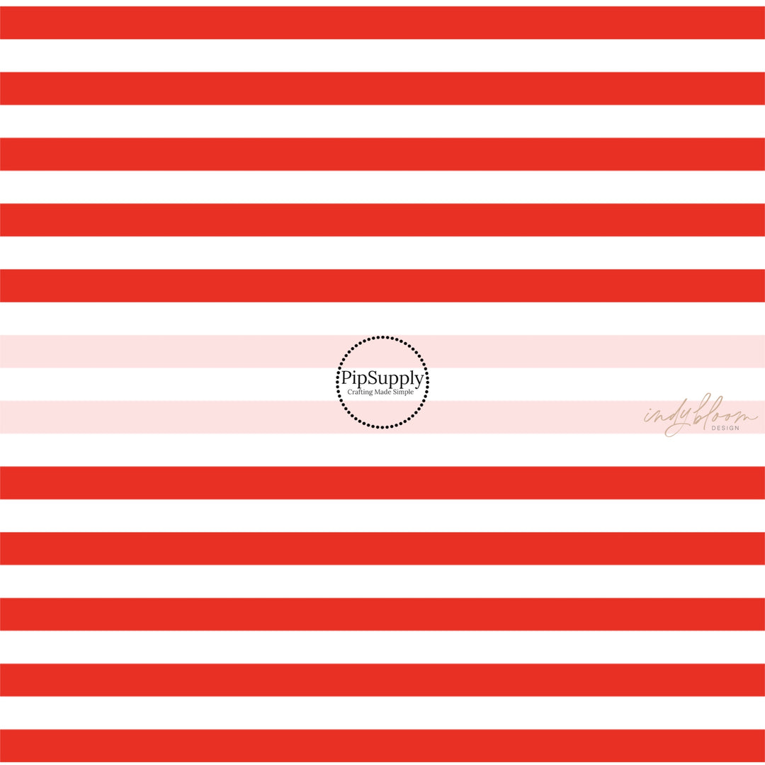 This 4th of July fabric by the yard features patriotic white and red stripes. This fun patriotic themed fabric can be used for all your sewing and crafting needs!