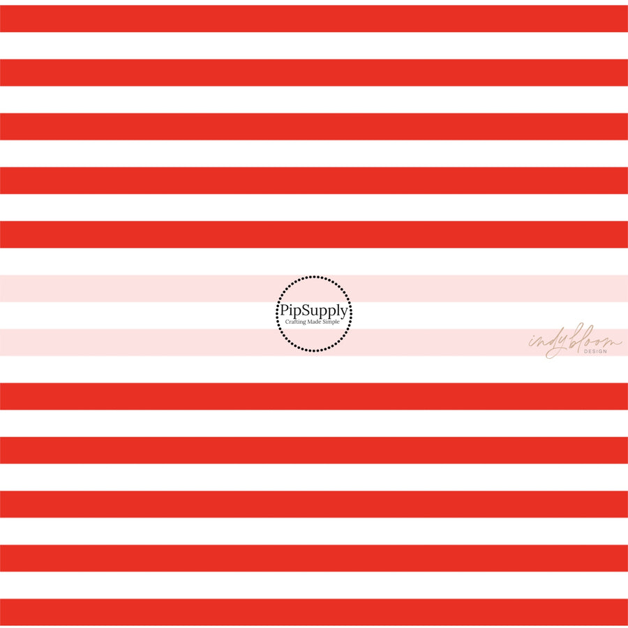 This 4th of July fabric by the yard features patriotic white and red stripes. This fun patriotic themed fabric can be used for all your sewing and crafting needs!