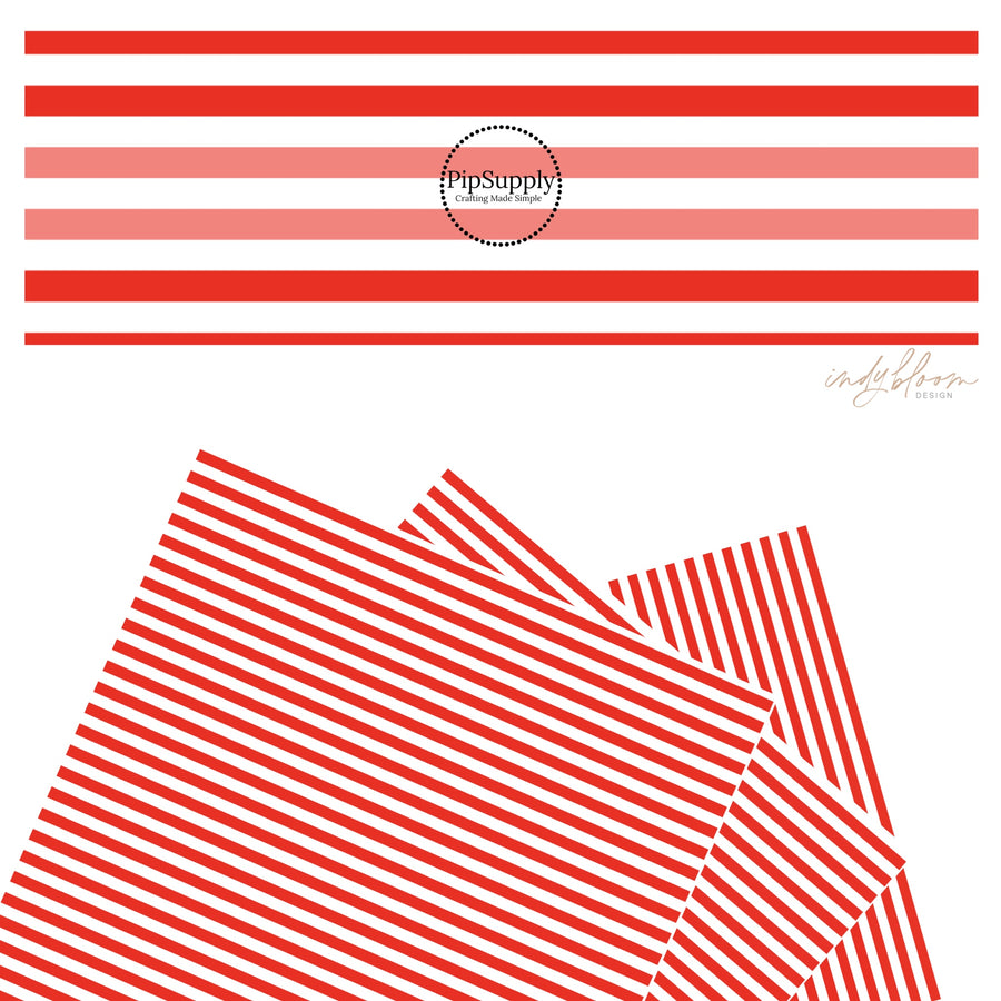 These 4th of July faux leather sheets contain the following design elements: patriotic white and red stripes. Our CPSIA compliant faux leather sheets or rolls can be used for all types of crafting projects.