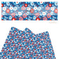 These 4th of July faux leather sheets contain the following design elements: patriotic flowers on blue. Our CPSIA compliant faux leather sheets or rolls can be used for all types of crafting projects.