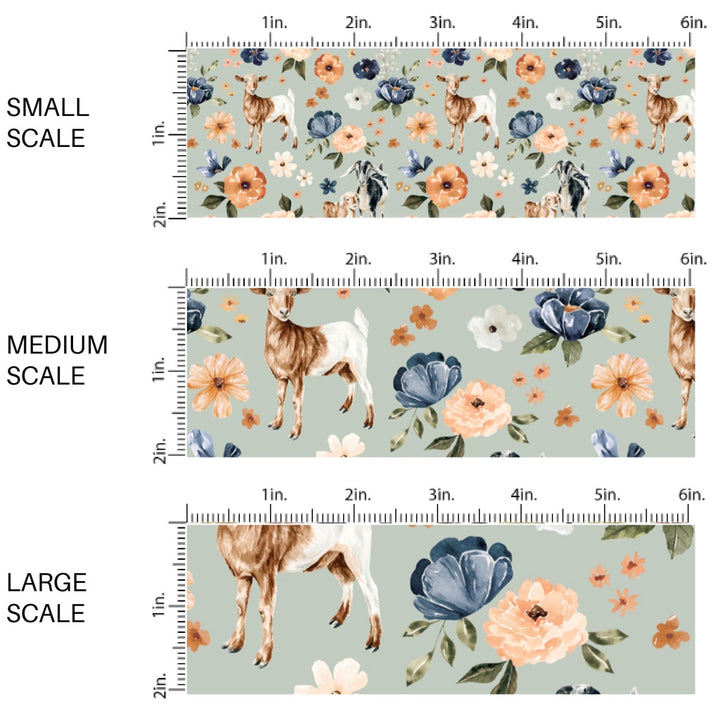 These spring and summer pattern fabric by the yard features farm and meadow goats. This fun fabric can be used for all your sewing and crafting needs!