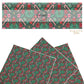 These Christmas themed pattern faux leather sheets contain the following design elements: holiday wreaths, candy canes, and presents on green. Our CPSIA compliant faux leather sheets or rolls can be used for all types of crafting projects.