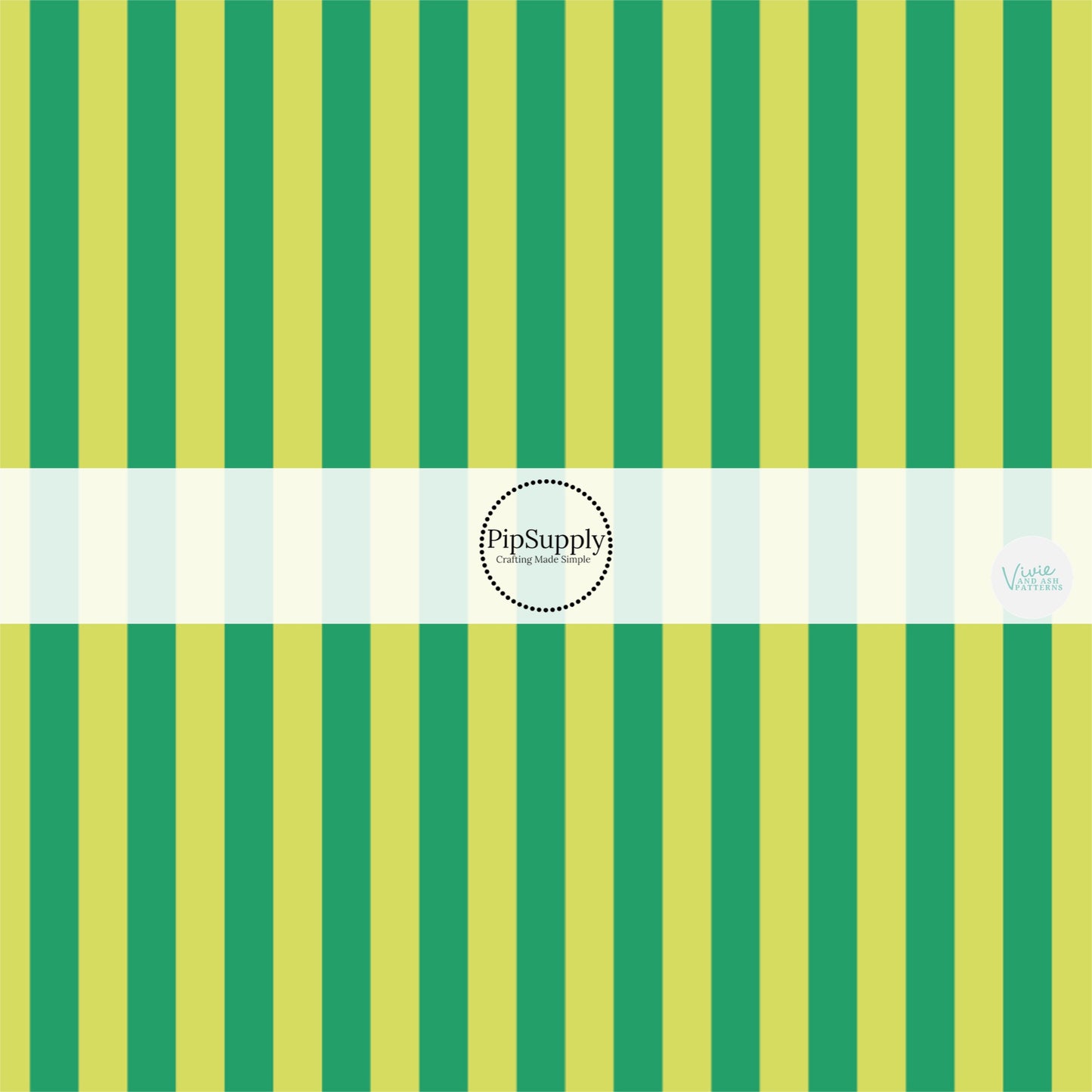 Green and Lime Striped Fabric by the Yard.