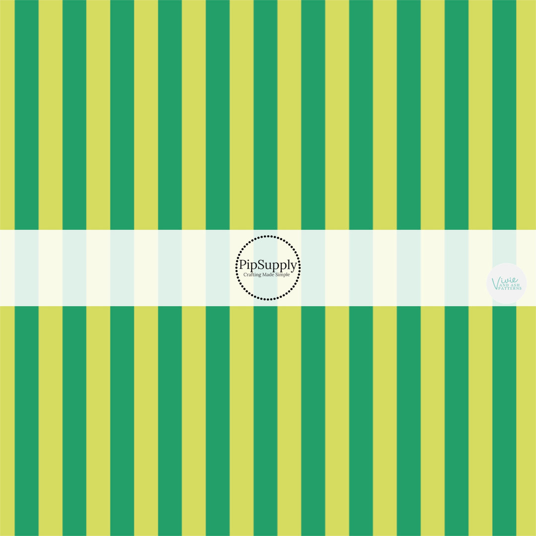 Green and Lime Striped Fabric by the Yard.