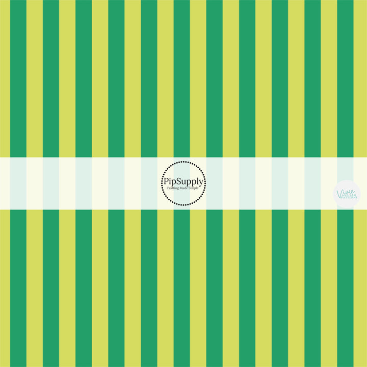 Green and Lime Striped Fabric by the Yard.